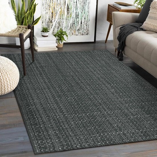 4X6 Area Rug, Washable Carpet - Gray