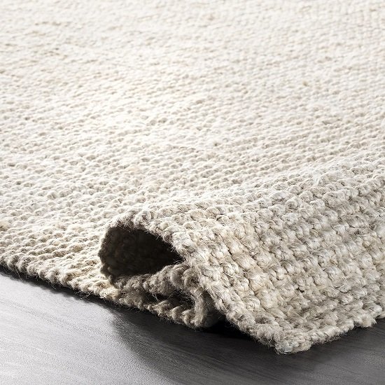 Solid Farmhouse Jute Accent Rug, 3x5, Off-white