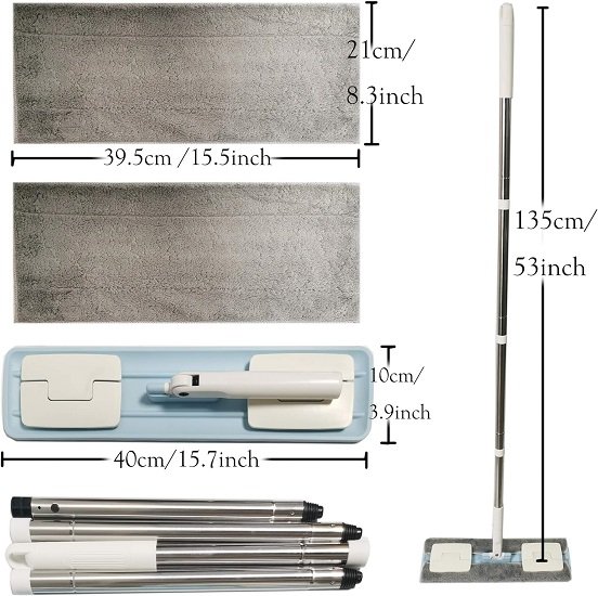 Dust Mop, Microfiber Mop for Floor Cleaning (Blue)