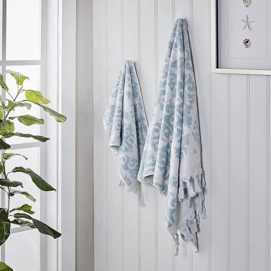 100% Cotton Hand Towel Set, Aqua