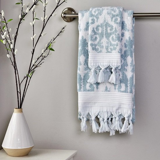 100% Cotton Hand Towel Set, Aqua