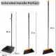 Long Handle Broom with Upright Standing Dustpan Combo for Office Home Kitchen Lobby Floor Cleaning
